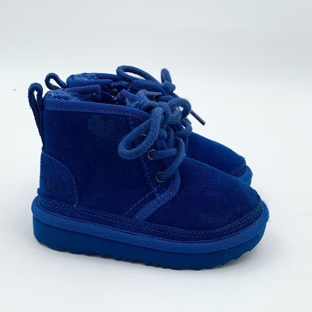 UGG Kids Jorie Blue Suede Boots – Size 7